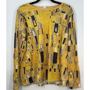 Artsy Art-to-Wear Klimt-Inspired Graphic Long Sleeve XXL Statement Maximalist